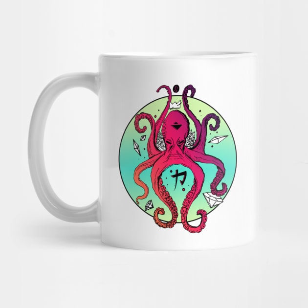 Blue Red Blend Brown Octopus by kenallouis